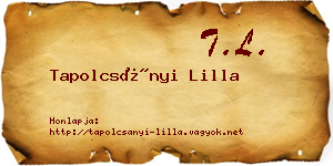 Tapolcsányi Lilla névjegykártya